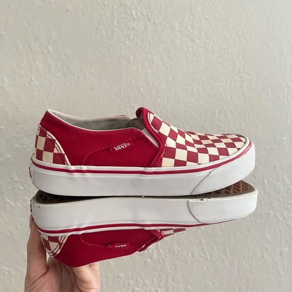 Vans Checkerboard Slip On Red Women size 6 - Picture 1 of 5